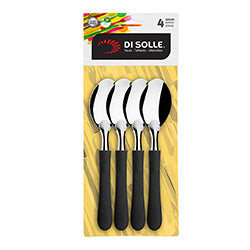 SET 4 CUCHARA MESA 18.3CM MANGO NEGRO NEW TROPICAL