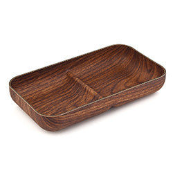 COPETINERO RECT. 2DIV. 13.3X23.8X4CM TOKIO MAHOGANY EVELIN