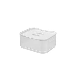 CESTO C/TAPA PLASTICO RECTANGULAR 18.5x15x8CM NATURAL