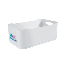 CESTO PLASTICO RECTANGULAR 30.5x18.5x12CM BLANCO COZA