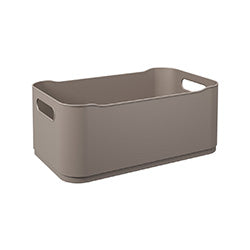 CESTO PLASTICO RECTANGULAR 30.5x18.5x12CM WARM GRAY COZA