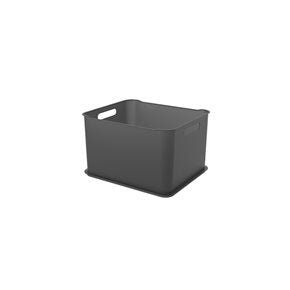 CESTO PLASTICO RECTANGULAR 38x32x23CM GRIS OSCURO COZA