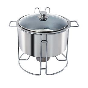 RECHAUD REDONDO CON TAPA VIDRIO BRINOX 4.5L