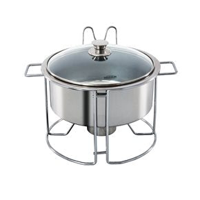 RECHAUD REDONDO CON TAPA VIDRIO BRINOX 7.0L