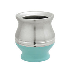 MATE ACERO INOXIDABLE 180ML BASE VERDE AGUA. D9/H9.6CM