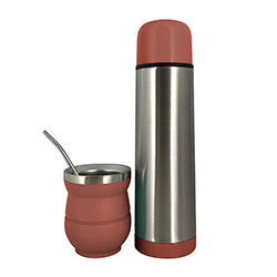 SET MATE C/BOMBILLA Y TERMO 500ML CORAL