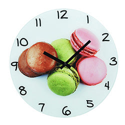 RELOJ DE PARED VIDRIO D30/H4CM DISEÑO MACARONS