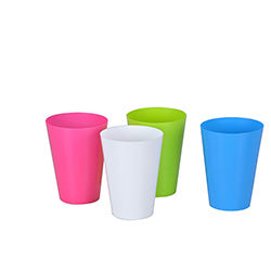 VASO 250ML D7.5/H9CM PLASTICO DIF.COLORES