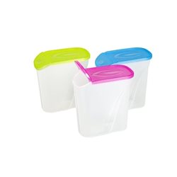 CONTENEDOR P/ALIMENTOS SECOS 1LT PLASTICO COL.SURT.