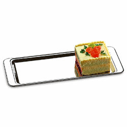BANDEJA P/TORTA O BRAZO DE REINA AC. INOX 16X40CM