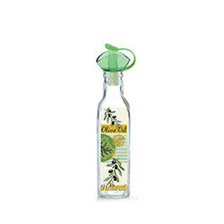ACEITERA VIDRIO DECO OLIVA 250CC TAPA PLASTICO RENGA