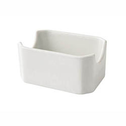 PORTA SOBRES AZUCAR PORCELANA BLANCA 9X7X5.5CM