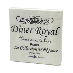 SERVILLETA TRIPLE HOJA DINER ROYAL 33X33 CM 20UDS