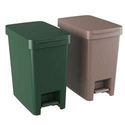 SET 2 PAPELERAS 15L 21X36X35CM PLASTICO GRIS/VERDE