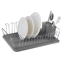 ESCURRIDOR A.CROM BANDEJA Y CUB 41X32X12.5CM GRIS