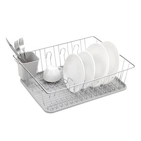 ESCURRIDOR A.CROM BANDEJA/CUB 41X32X12.5CM BLANCO