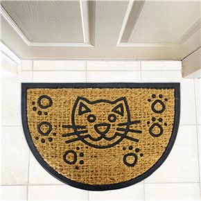 FELPUDO COCO/GOMA SEMICIRCULO 40x60CM H.1CM GATO