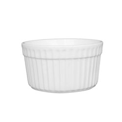 RAMEQUIN ACANALADO D9x4.5CM PORCELANA BLANCO