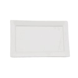 FUENTE RECTANGULAR CON BORDE 25x16x2CM PORCELANA BLANCO