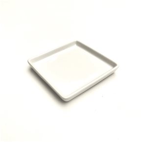 PLATO CUAD. B.RECTO 10x10x1.5CM PORCELANA BLANCO