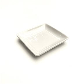 PLATO CUADRADO 10x10x1.5CM PORCELANA BLANCO