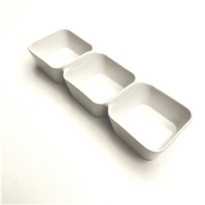 COPETINERO 3 DIVISIONES 30x10x5CM PORCELANA BLANCO