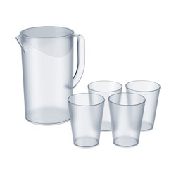 SET JARRA PLASTICO 2L + 4 VASOS 300ML CASUAL