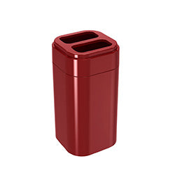 PORTA CEPILLO PLASTICO ROJO BOLD. 6.5x6.5x12.7CM