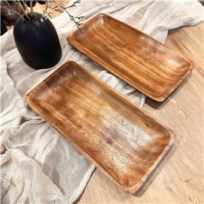 BANDEJA RECTANGULAR MADERA 30.4X15X4CM