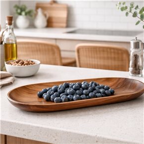 BANDEJA OVAL MADERA ACACIA 40X25X4CM