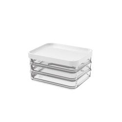 SET 3 RECIPIENTES 1 TAPA PLASTICO 280ML C/U BLANCO