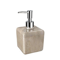 DISPENSADOR DE JABON PLASTICO CUBE 330ML MARMOL ARENA