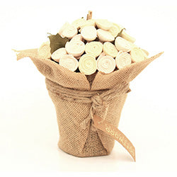 FLORES EN MACETA C/YUTE 10CM