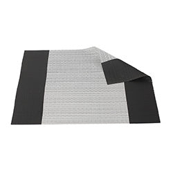 INDIVIDUAL PVC 40x30CM NEGRO FRANJA GRIS