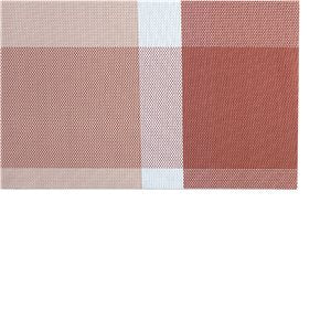 INDIVIDUAL PVC 45x30CM CUADROS TONOS ROJO