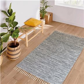 ALFOMBRA 122X178CM JASPEADO FLECOS NATURAL Y NAVY