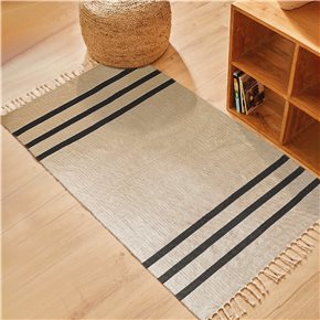 ALFOMBRA 69X114CM FLECOS GUARDA NATURAL Y CARBON