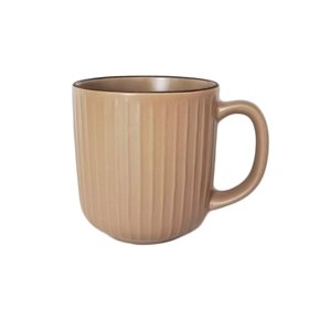 MUG 385ML LINEAS CAMEL BORDE MARRON