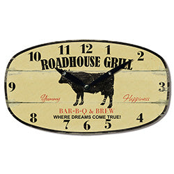 RELOJ DE PARED MDF 35X20X0.5 CM ROADHOUSE GRILL