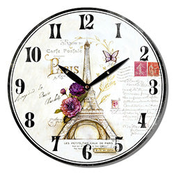 RELOJ DE PARED MDF D28.8X3.5CM TORRE EIFFEL