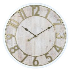 RELOJ DE PARED MDF D68X4.5CM BLANCO/GOLD