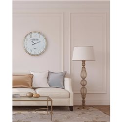 RELOJ DE PARED MDF D60X4.5CM BLANCO/BORDE NATURAL