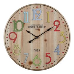 RELOJ DE PARED HIERRO D42X4.5CM NUMEROS DE COLORES