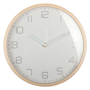 RELOJ DE PARED MADERA/VIDRIO D26X5CM BLANCO