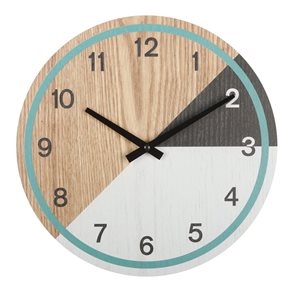 RELOJ DE PARED MDF D30X4CM TRES COLORES