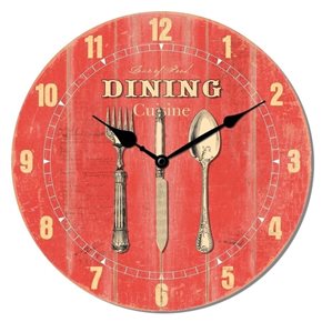 RELOJ DE PARED MDF D28.8X3.5CM CUBIERTOS DINING