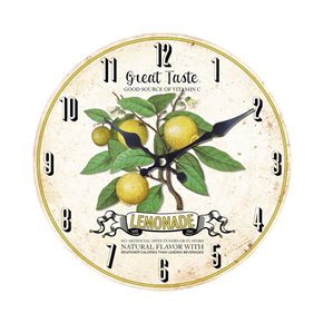 RELOJ DE PARED MDF D28.8X3.5CM LEMONADE GREAT TASTE