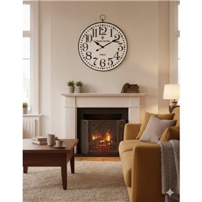 RELOJ DE PARED HIERRO D50X57.5X4.5CM TRAIN STATION