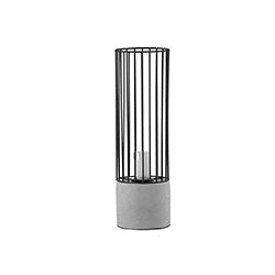 LAMPARA DE MESA VARAS METAL BASE CONCRETO 12X12X38CM