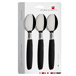 SET 6 CUCHARAS DE MESA MANGO PLASTICO NEGRO